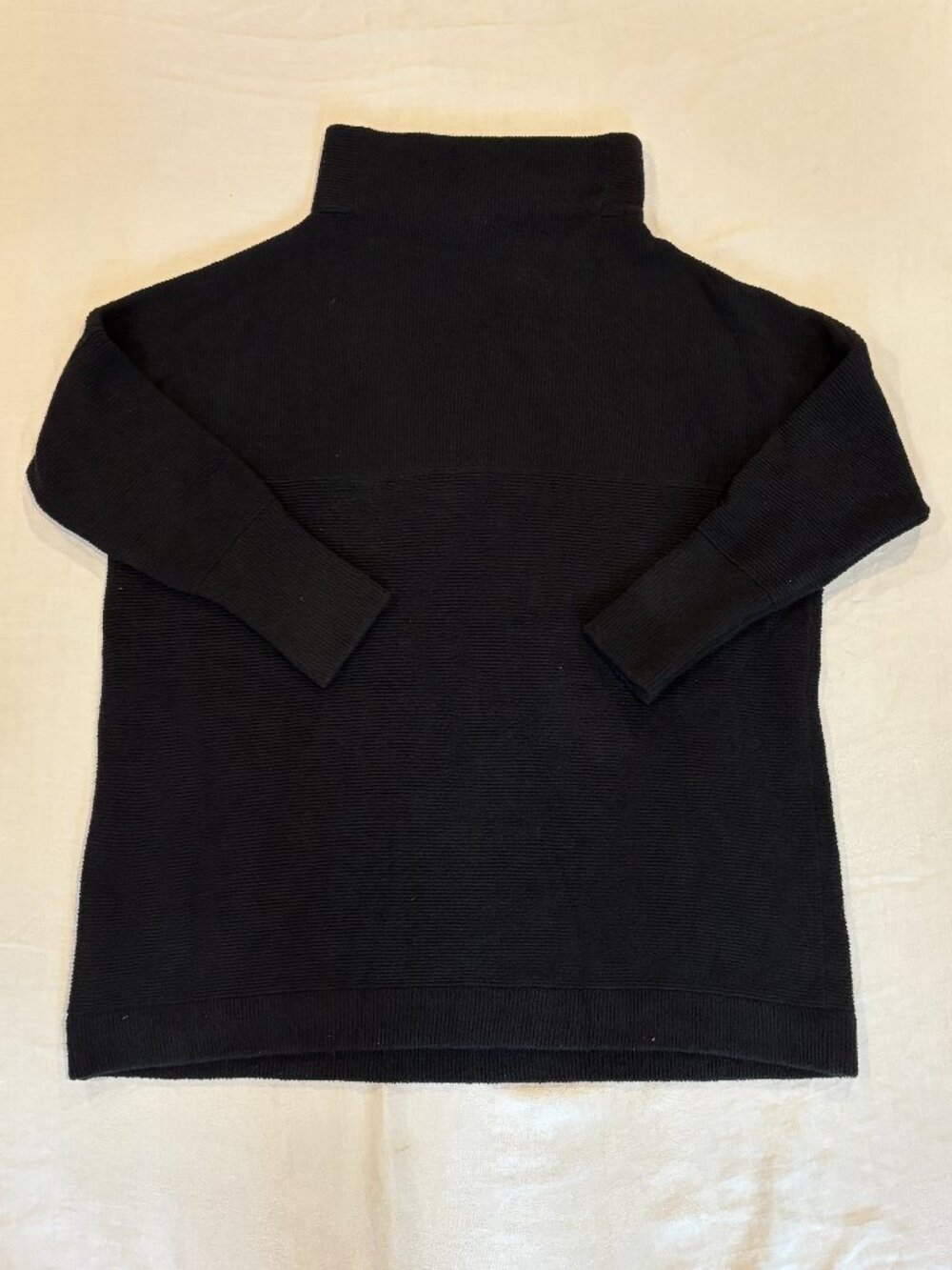 Free People Ottoman Slouchy Tunic Sweater Black Ribbed Mock Neck Medium